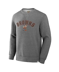 Fanatics Men's Heather Gray Cleveland Browns Loop Terry Pullover Sweatshirt