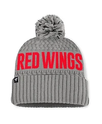 Fanatics Women's Gray Detroit Red Wings Heritage Tilly Cuffed Knit Hat with Pom