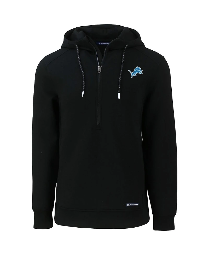 Cutter & Buck Men's Detroit Lions Primary Mark Roam Half-Zip Pullover Hoodie