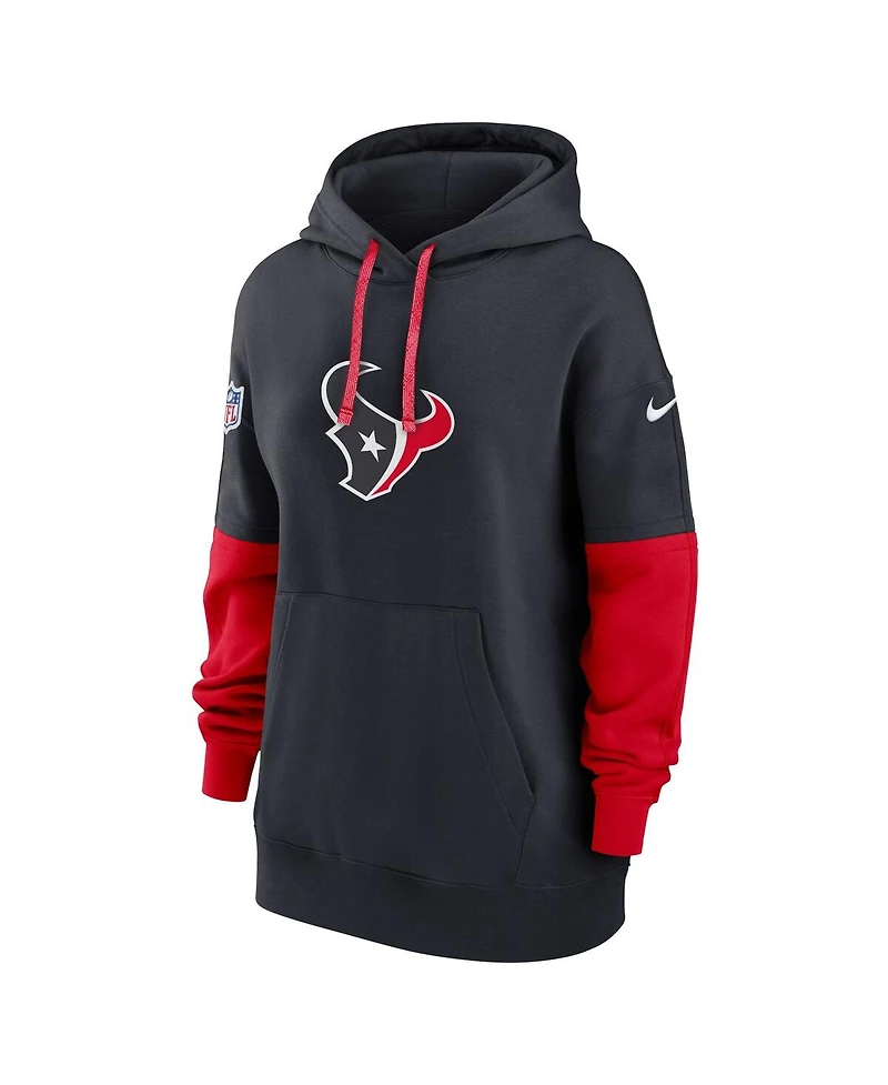 Nike Women's Navy Houston Texans 2024 Sideline Essential Fleece Pullover Hoodie
