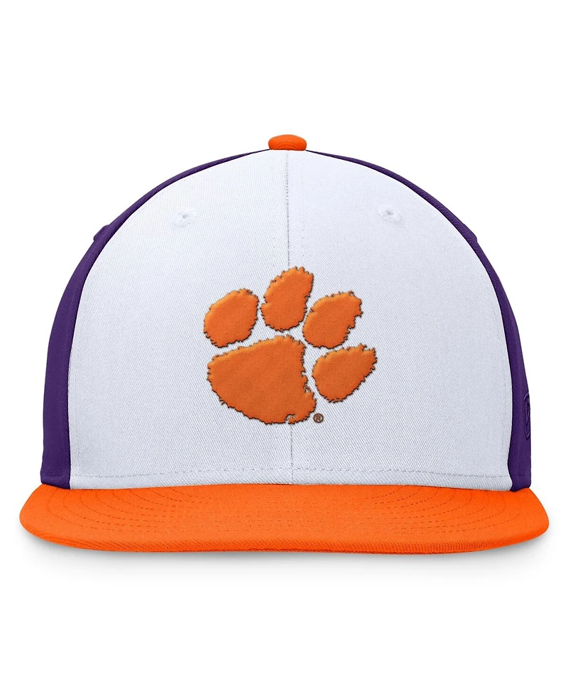 Top of the World Men's White/Orange Clemson Tigers Tri-Tone Heritage Collector Fitted Hat