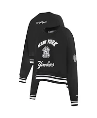 Pro Standard Women's Black New York Yankees Cultivated Pearl Cropped Pullover Sweatshirt