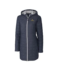 Cutter & Buck Women's Heather Navy Notre Dame Fighting Irish Rainier PrimaLoft Hooded Long Coat
