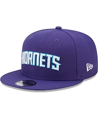New Era Men's Purple Charlotte Hornets Jersey Hook Statement Edition 9FIFTY Snapback Hat