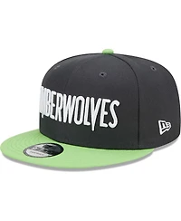 New Era Men's Charcoal/Green Minnesota Timberwolves Jersey Hook Statement Edition 9FIFTY Snapback Hat