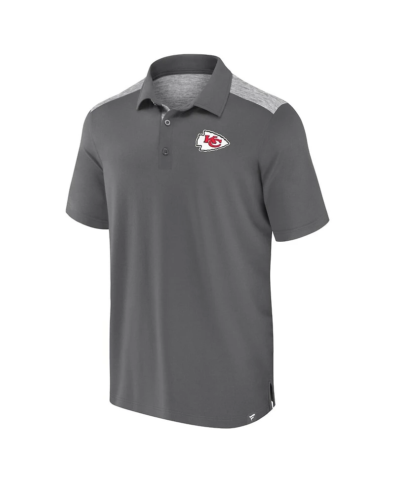 Fanatics Men's Heather Gray Kansas City Chiefs Long Shot Polo