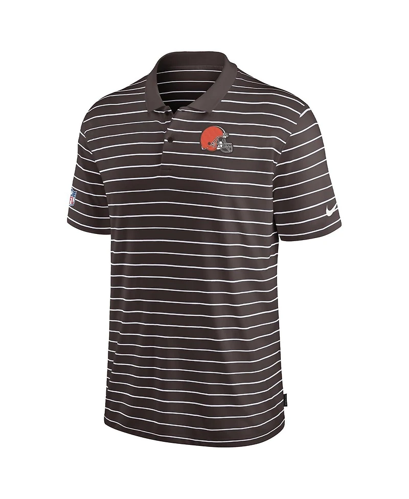 Nike Men's Brown Cleveland Browns Sideline Lock Up Victory Performance Polo