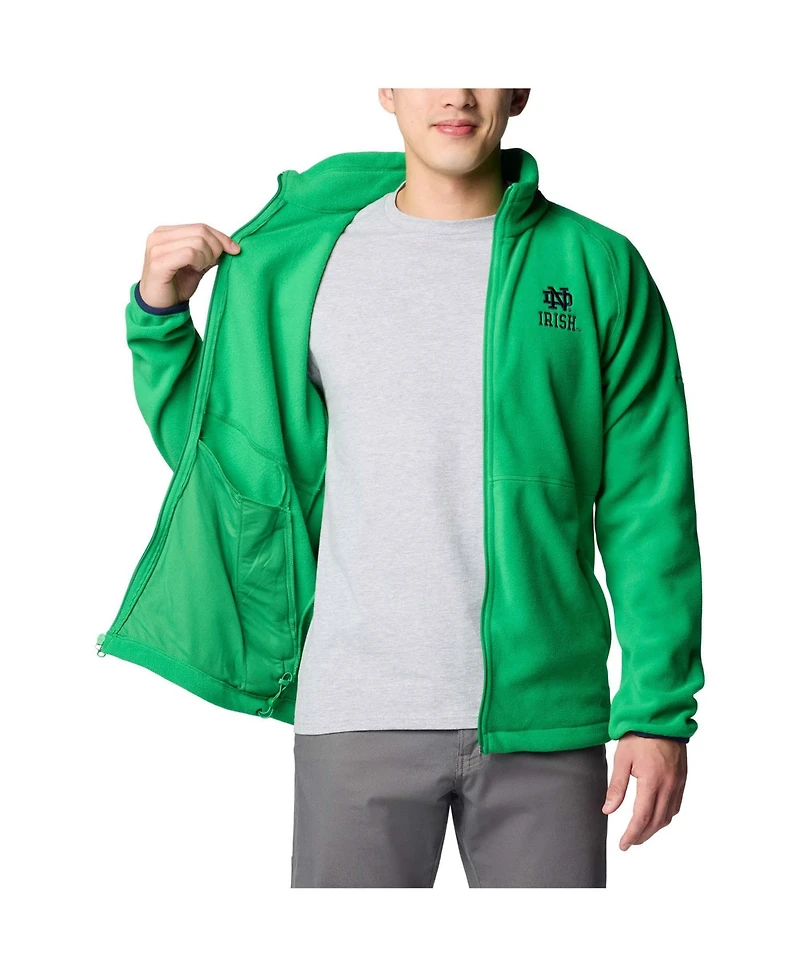 Columbia Men's Green Notre Dame Fighting Irish Flanker Iv Fleece Raglan Full-Zip Jacket