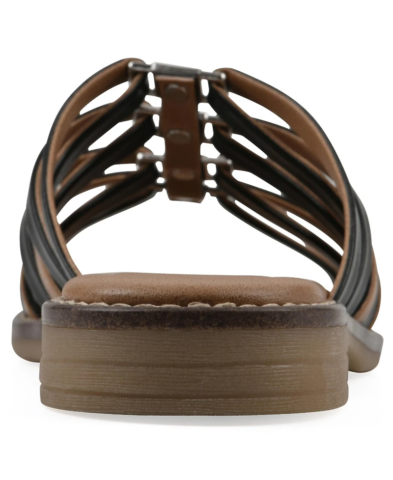 White Mountain Women's Mazy Slip-On Flat Sandals
