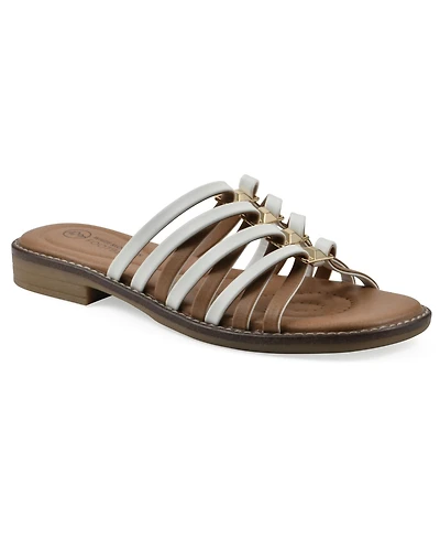 White Mountain Women's Mazy Slip-On Flat Sandals