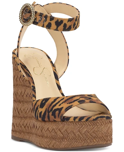 Jessica Simpson Women's Kamindi Ankle-Strap Platform Wedge Sandals