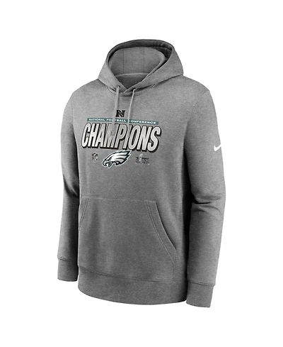 Nike Men's Heather Charcoal Philadelphia Eagles 2024 Nfc Champions Locker Room Trophy Collection Pullover Hoodie