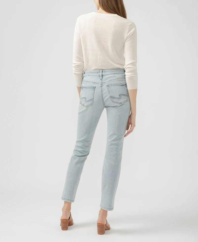 Silver Jeans Co. Women's Boyfriend Mid Rise Slim Leg