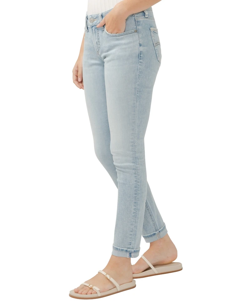 Silver Jeans Co. Women's Girlfriend Slim Leg Jeans | Mid Rise, Comfort Stretch, Classic 5-Pocket