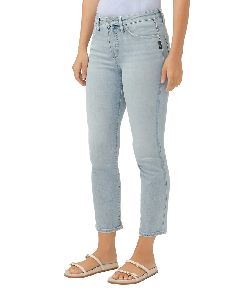 Silver Jeans Co. Women's Isbister High Rise Ankle Straight Leg Luxe Stretch