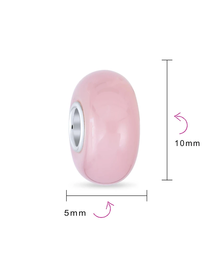 Bling Jewelry Smooth Opaque Murano Glass Charm Bead European Bracelets Sterling Silver