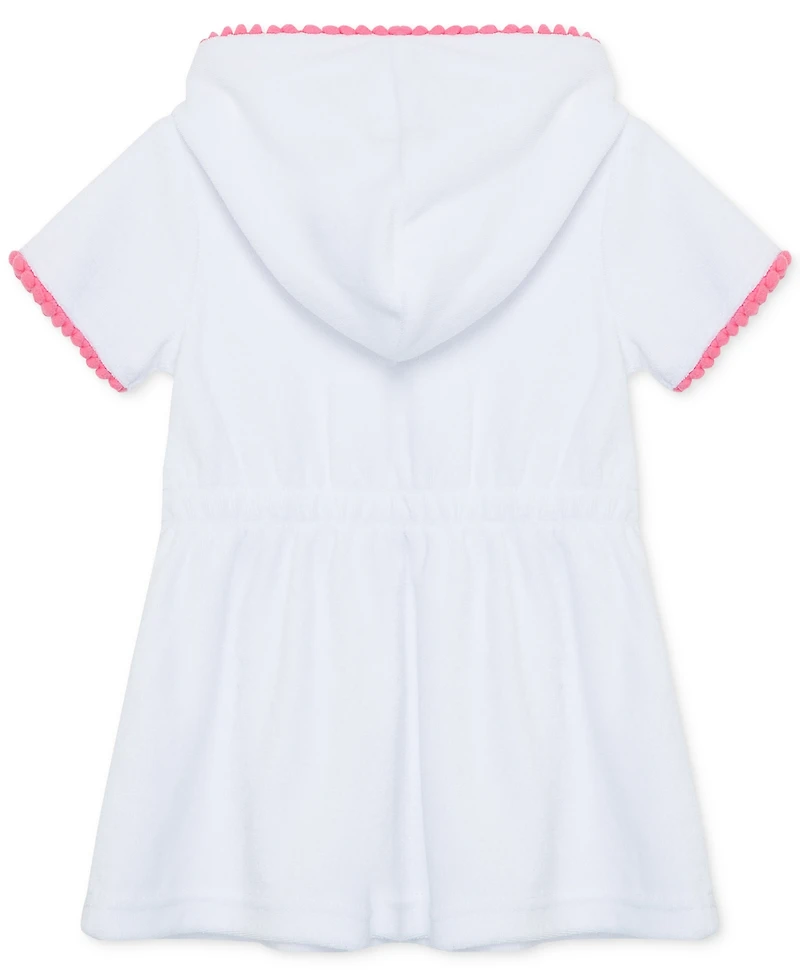 Little Me Baby Girls Pom Hooded Zip Swim Cover-Up