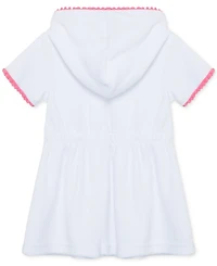 Little Me Baby Girls Pom Hooded Zip Swim Cover-Up