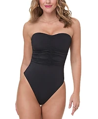Women's Pana Floral Print Sweetheart Bandeau Ruched Center One-Piece Swimsuit