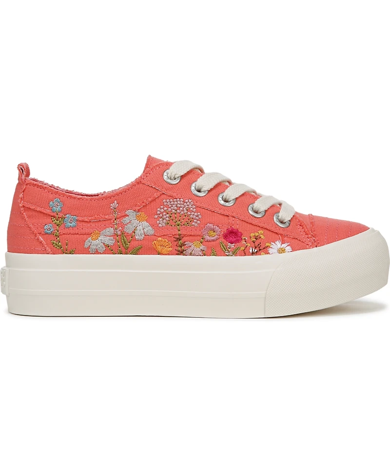 Blowfish Malibu Women's Sadie-Sun Embroidered Lace Up Platform Sneakers
