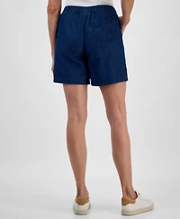 Style & Co Women's Chambray Mid Rise Pull-On Shorts, Exclusively at Macy's
