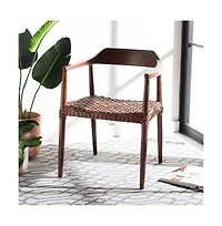 Munro Leather Woven Accent Chair