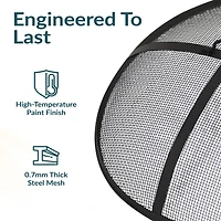 Outdoor Heavy-Duty Steel Mesh Round Camp Fire Pit Spark Screen Lid with Handle