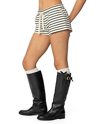 Edikted Womens Jordyn Striped Drawstring Shorts