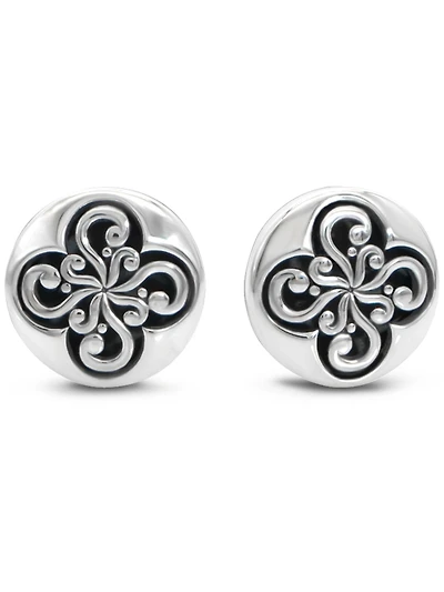 Devata Clover Filigree Stud Earrings in Sterling Silver