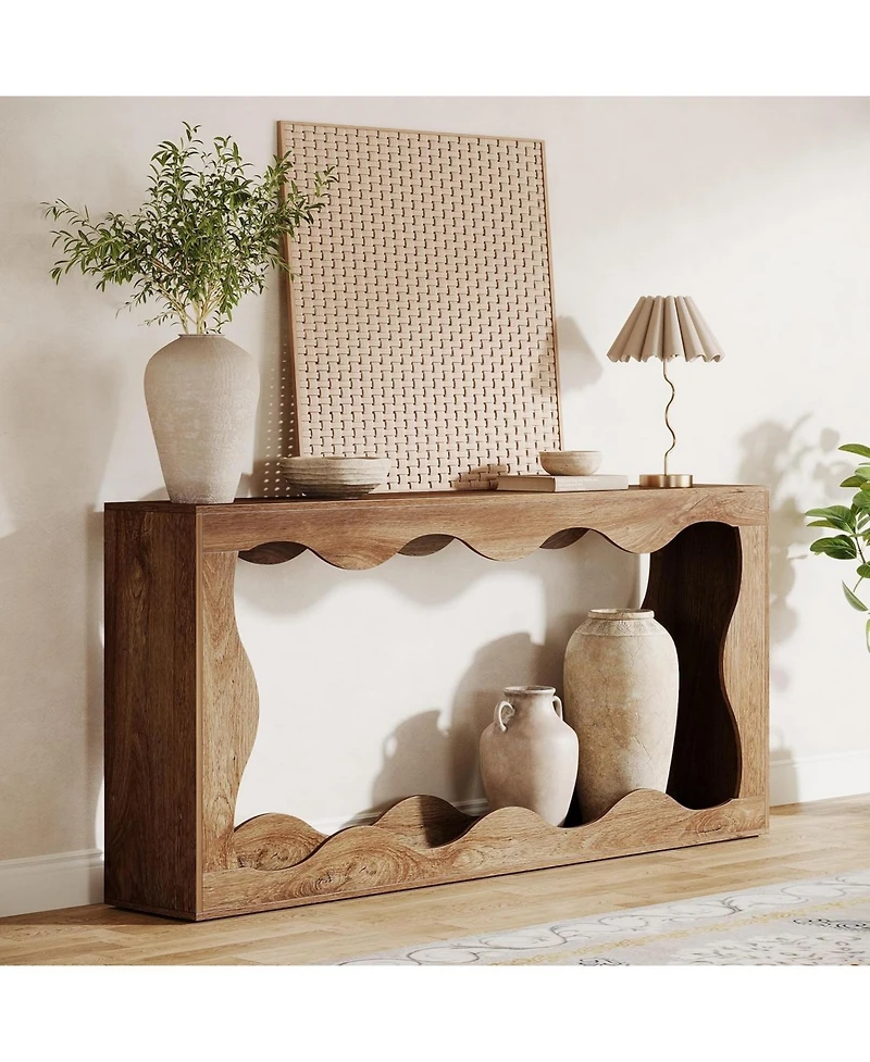 Tribesigns 63 Inches Farmhouse Console Table with Storage, Couch Table Behind Sofa, Long Entryway Table, Sofa Console Table, Narrow Console Table, Hal