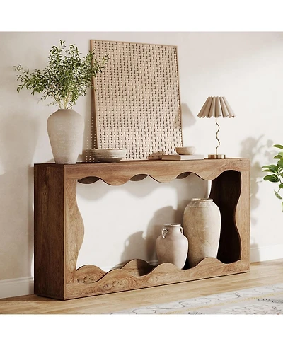 Tribesigns 63 Inches Farmhouse Console Table with Storage, Couch Table Behind Sofa, Long Entryway Table, Sofa Console Table, Narrow Console Table, Hal