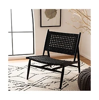 Soleil Leather Woven Accent Chair
