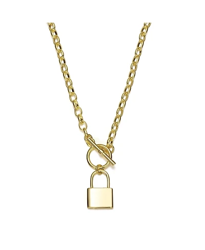 14K Gold Plated Locket Charm Necklace