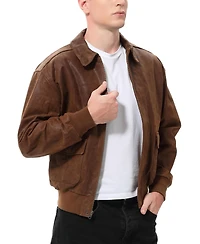 Landing Leathers Men A-2 Distressed Leather Flight Bomber Jacket