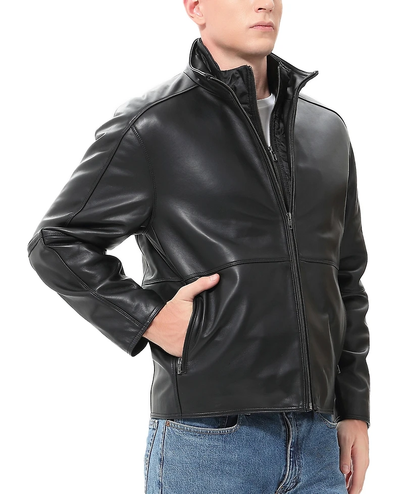Bgsd Men Blake Leather Hipster Jacket