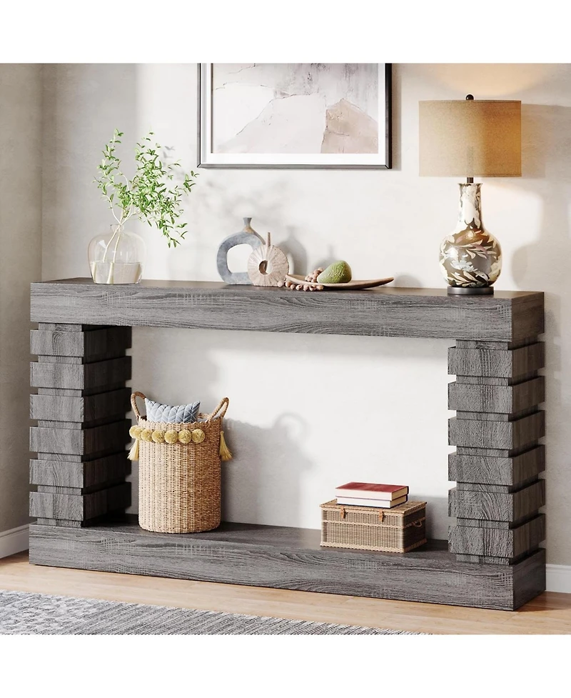 Tribesigns 70.8-Inch Long Console Table, Wood Entryway Table with Storage, Narrow Sofa Couch for Living Room Hallway