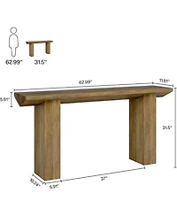Tribesigns Farmhouse Console Table, 63-Inch Narrow Long Entryway Table, Wooden Sofa Table Behind Couch Skinny Hallway Table for Entrance, Foyer, Livin