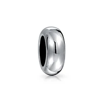 Bling Jewelry Clasp Spacer Charm Black Rubber Stopper Bead, Sterling Silver for European Bracelet