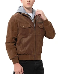 Bgsd Men Civic Distressed Leather Bomber Jacket