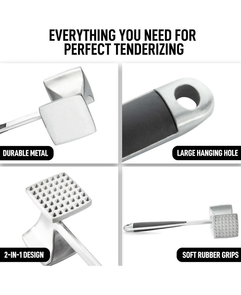 Professional Meat Hammer Tool with Comfort Grip Handle