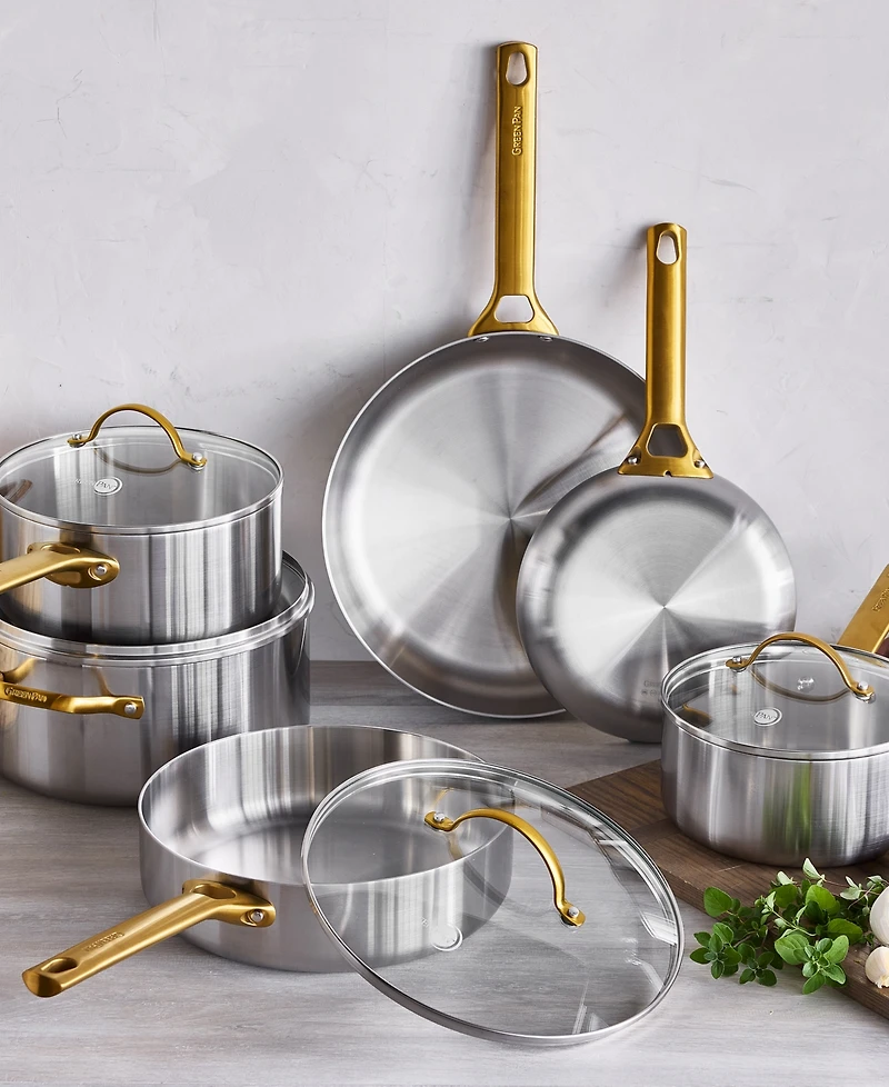 GreenPan Reserve Stainless Steel 10-Piece Cookware Set