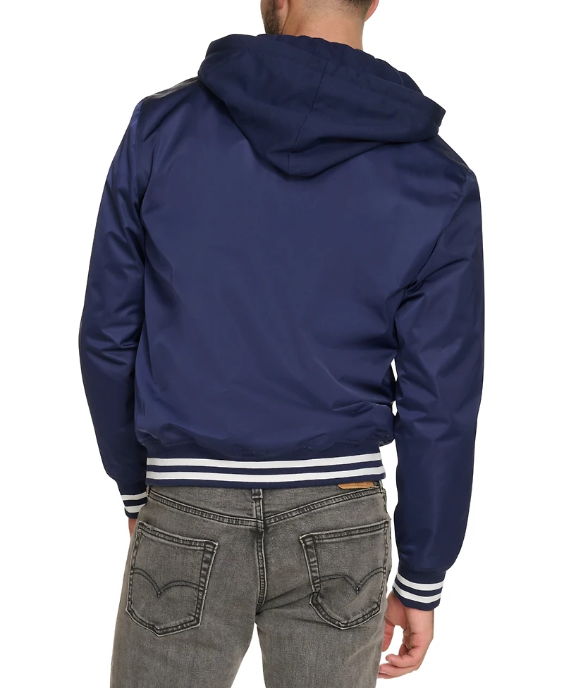 Champion Men's Jersey Hood Varsity Bomber Jacket