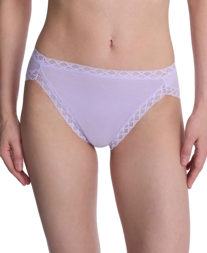 Natori Bliss Lace-Trim Cotton French-Cut Brief Underwear 152058
