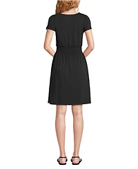 Lands' End Women's Cotton Modal Smocked Waist Dress