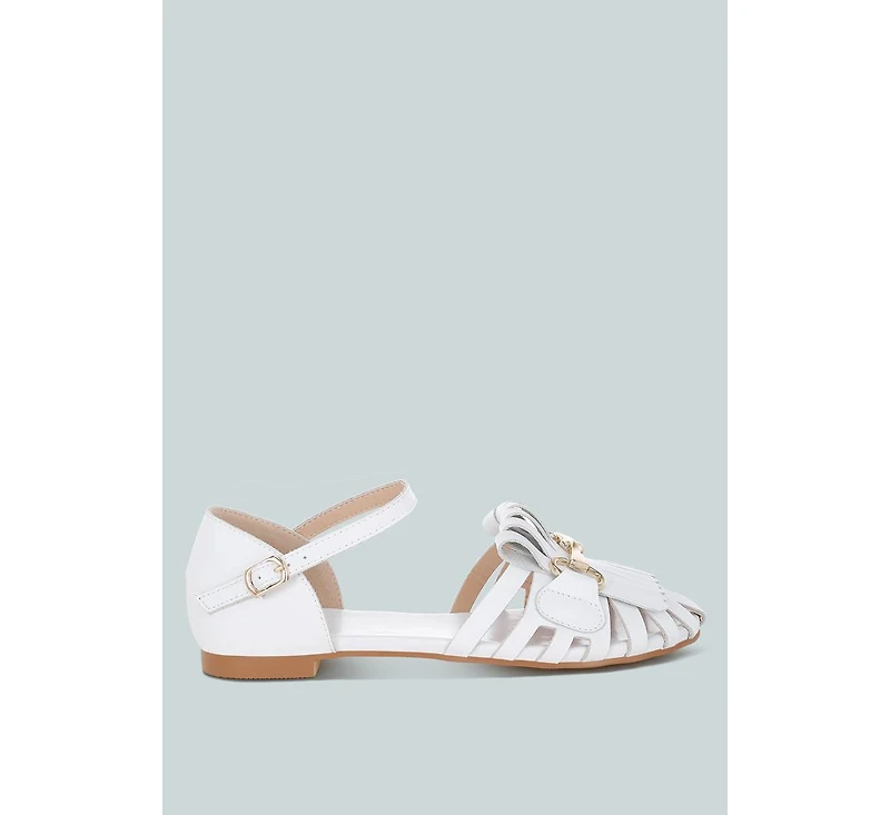 Ramita Horsebit Fringe Flat Sandals