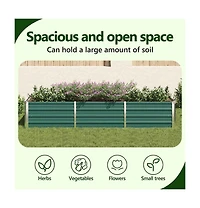Garden Raised Bed Galvanized Steel 94.5"x31.5"x17.7" Green
