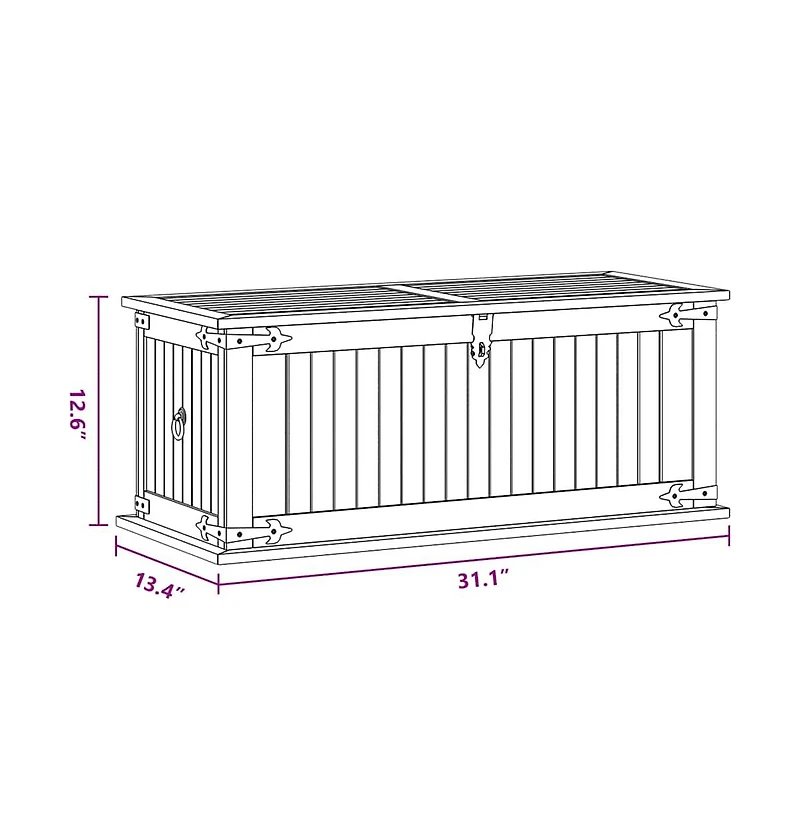 Storage Chest 31.1"x13.4"x12.6" Solid Acacia Wood