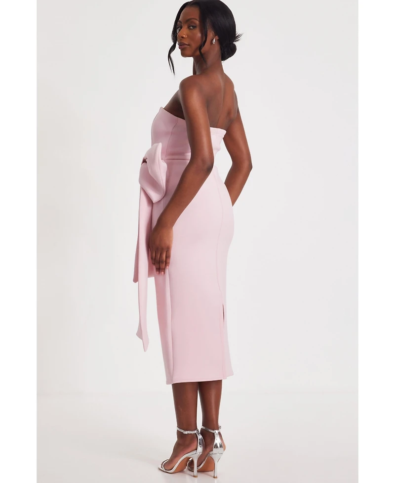 Quiz Women's Strapless Bow Detail Maxi Dress