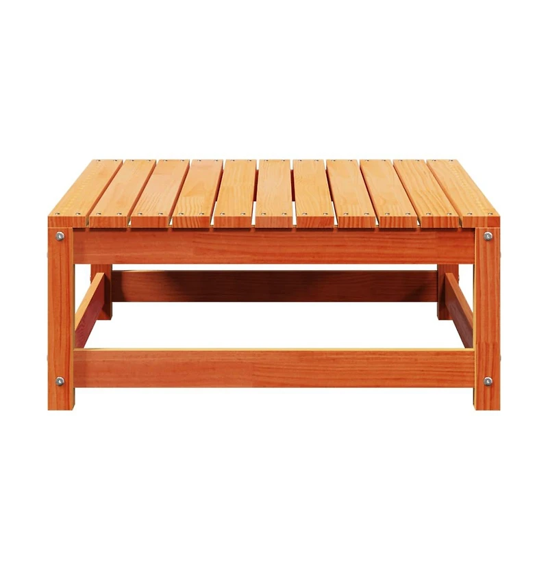 Patio Footstool Wax Brown 27.6"x27.6"x11.8" Solid Wood Pine