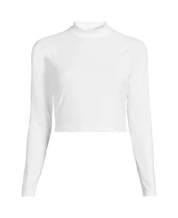 Lands' End Women's SunShade Upf 50 Long Sleeve Cropped Rash Guard